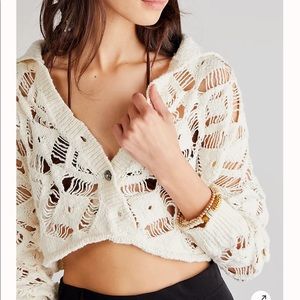 NWT Free People Cropped Cardigan XS